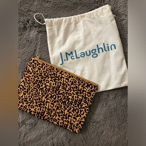 J. McLaughlin Calf Hair Leopard Print Clutch